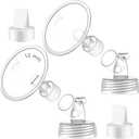 2X 12 mm Maymom Two-Piece Wide Neck Pump Parts Compatible with Spectra S1,Spectra S2 Pumps and 2 Valves; Incl Wide Mouth Flanges; Not Original Spectra Flange; (12mm Flange with Valve)