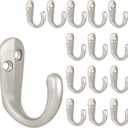IBosins 15PCS Coat Hooks Wall Mounted Single Prong Robe Hook for Hanging Towel Hooks with 30 Screws for Bags, Hat, Cap, Scarf, Cup (Silvery)