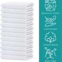 GOLD TEXTILES 48 Pack Economy White Washcloths Set (12x12 inches) - Cotton Blend Commercial Grade Cleaning Rags, Quick Drying & Soft Face Cloths, Fingertip Towels for Bathroom, Spa, Gym, and Kitchen
