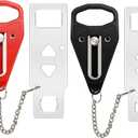Portable Door Lock 2Pack Extra Lock for Additional Privacy and Safety in Home,Hotel and Apartment,Prevent Unauthorized Entry,Protect Family Security in Traveling,Home,Bedroom,Hotel,Apartment,AirBNB (Red&Black)