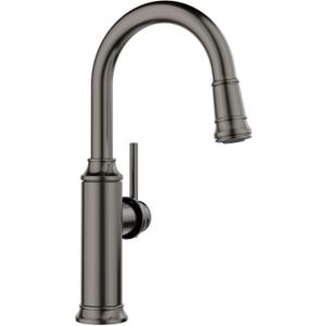 BLANCO 443265 Empressa Pull-Down Bar Faucet - 1.5 GPM - Satin Dark Steel