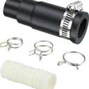 Dreyoo Dishwasher Drain Hose Adapter Compatible with Insinkerator Garbage Disposals, Dishwasher Hose Connector Include 1 Inlet Connector, 1 Clamp and 3 Spring Clamps (1 Set)