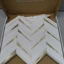 STICKGOO 10-Sheet Herringbone Tile Peel and Stick Backsplash, Dolomite White Mixed Light Gold PVC Stick on Backsplash, Self Adhesive Wall Tile for Kitchen and Bathroom