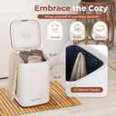 SereneLife Towel Warmer - 23L Capacity Bucket with Timer Function, Fits Up to Two Oversized Towels for Bathroom, Wood