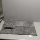 Chenille Bathroom Rugs Sets 2 Piece, Thick Plush Bath Rugs Non Slip Washable, Tub and Shower Soft Microfiber Bathroom Floor Mat, 32x20 Plus 24x17 Inches Grey (20"x31"+17"x24")