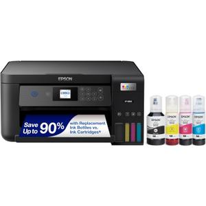 Epson EcoTank ET-2850 Wireless Color All-in-One Cartridge-Free Supertank Printer with Scan, Copy and Auto 2-sided Printing - Black 