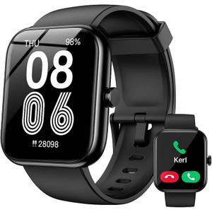 SENBONO Smart Watch with Alexa Built-in, 1.83" HD Touchscreen, Digital Bluetooth Calling, IP68 Waterproof Fitness Tracker, 120+ Sports Modes, 24/7 Heart Rate/Sleep Monitor for iPhone Android (Black)