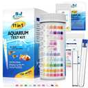 11 in 1 - Aquarium Test Strips | 950 Tests - 150 Strips | Fish Tank Aquariums Water Test Kit & ebook | Aquarium Thermometer | Fish Tank Water Testing Kit Includes 50 Ammonia Strips | Versatile Usage