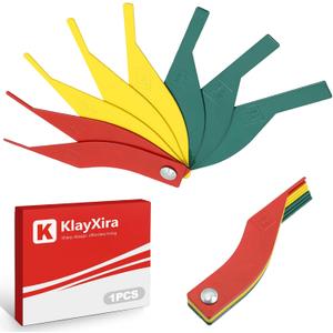 Brake Pad Measuring Tool Set, Color-Coded Brake Gauge with SAE and Metric Scales, Automotive Brake Lining Thickness Gauge, Precise Brake Measurement Tool for Cars, Trucks, Mechanics