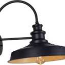 Solar Barn Lights Outdoor, 16 Inch Large Black Industrial Outside Lighting Fixture Wall Mount, Dusk to Dawn Exterior Farmhouse Wall Sconce for Barn, Garage, Shed, Coop, Porch