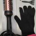 Thermal Hair Brush for Blowout Look, 1.5 Inch Heated Round Brush for Natural Curl,Ionic Curling Iron Wand with Dual Voltage, Volumizing Smoothing Hot Round Brush, Black