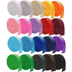 20 Rolls 80 Yards Polypropylene Webbing,1 inch Heavy Duty Webbing Straps for Furniture, Pet Collars, Bags, Indoor and Outdoor DIY Equipment Repairs, etc. (20 Colors, 4 Yards Each)