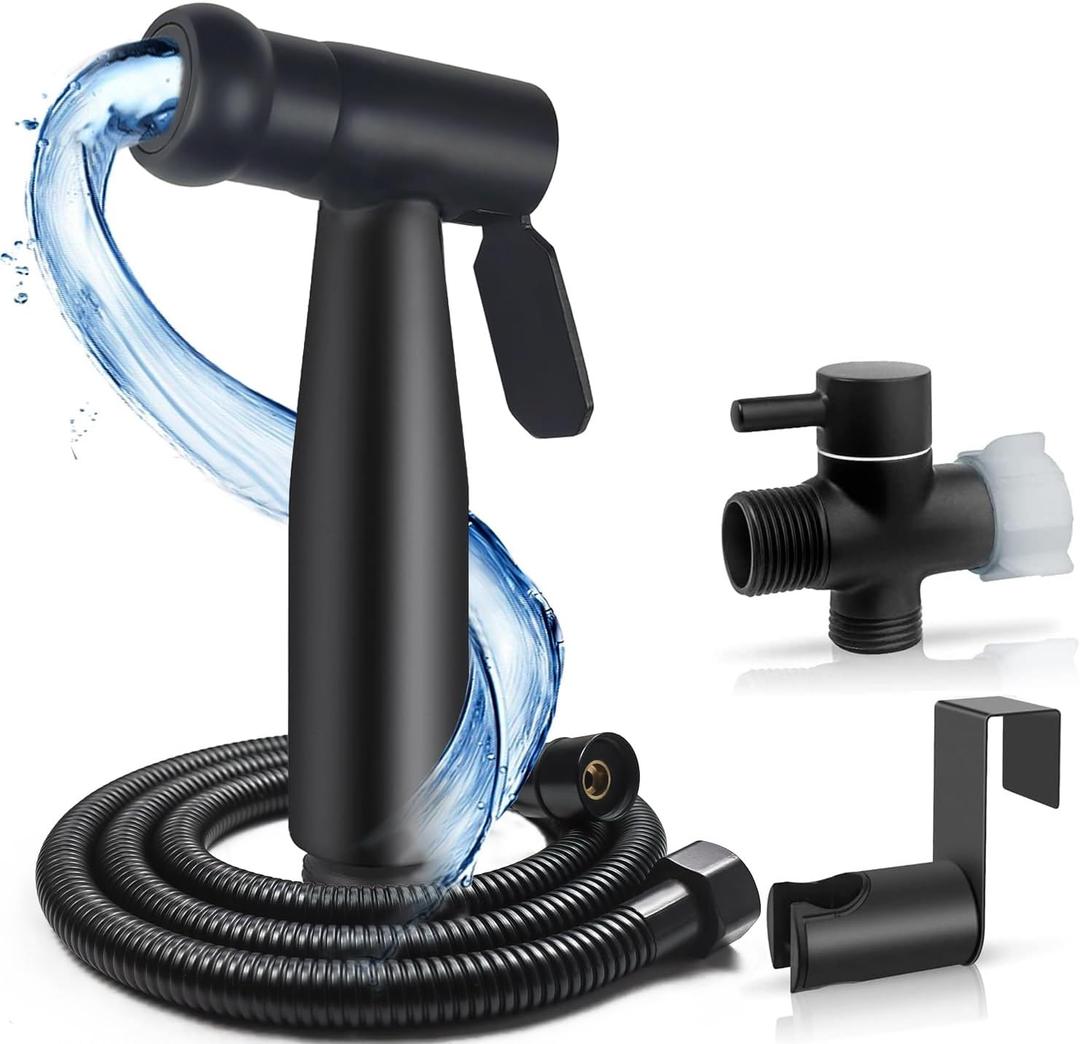 Luxury Handheld Bidet Sprayer, Premium SUS304 Stainless Steel Bathroom Bidet Attachment Set, Baby Cloth Diaper Sprayer with Complete Accessories, Support Wall or Toilet Mount
