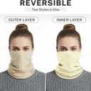GXCROR Winter Neck Warmer, Reversible Fleece Gaiter Scarf, Windproof Face Mask for Men & Women (Off-white)