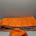 UNIKOME Waterproof Puffy Camping Blanket - Lightweight Packable Outdoor Quilt with Corner Loops, Warm Compact Blanket for Cold Weather Hiking Picnic Stadium Travel, 75"52", Orange