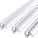 Shower Door Bottom Seal, 3Pack Shower Door Sweep Strip, Frameless Glass Doors Seal Strip for 3/8'' (10mm) Thick Doors, 39.3'' x 0.39'' Showers Water Guard Barrier