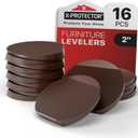 X-Protector Furniture Levelers - 16 PCS 2" - Brown Rubber Shims for Leveling - Multi-Purpose Leveling Feet to Prevent Furniture from Wobbling - Good for All Kinds of Furnishings!