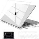 EooCoo Case Compatible with MacBook Pro 14 inch M5 2026-2021 M4 M3 M2 M1 Pro/Max Chip, Hard Shell Cases with Keyboard Cover, Screen Protector - Crystal Clear