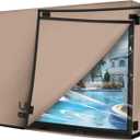 ULTCOVER Waterproof Outdoor TV Cover Double Layers with Clear Front Flap for 50-54 inch Outside Flat Screen Televisions