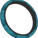 Teal Blue Mermaid Fish Dragon Scales Cool Funny Steering Wheel Cover Car Accessories Cute for Women Girls Girly Universal 15 Inch Neoprene Auto Interior Decor Anti Slip Car Truck Protector