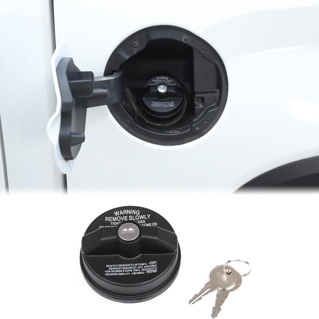 Aunginsy Fuel Tank Cap Replacement Anti-theft Lock Cap Compatible with Toyota Tundra 2022-2026 Car Door Fuel Tank Cover W/Lock Gas Cap Tank Trim Cover Fuel Filler Door Protector with Keys Accessories