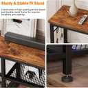 Furologee TV Stand for TVs up to 55 Inch, Entertainment Center with Open Storage Shelves, Media Console Table with Soundbar Shelf for Living Room, Bedroom, Rustic Brown