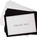 Hill Valley Greetings Black Formal Thank You Cards with Border  48 Classic Note Cards with Envelopes  Perfect for Business Professionals & Special Events