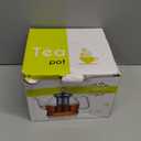 HIWARE 1000ml Glass Teapot with Removable Infuser, Stovetop Safe Tea Kettle, Blooming and Loose Leaf Tea Maker Set (33 oz)