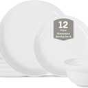 Stone Lain Virtuo 12-Piece Dinnerware Set Porcelain, White
