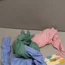 3 Pack Girls' Long Sleeve Shirts with Thumb Holes Cotton Crew Neck Layering Tees Casual Basic Soft Tops (5-6 Years, Green, Pink, Sky Blue)