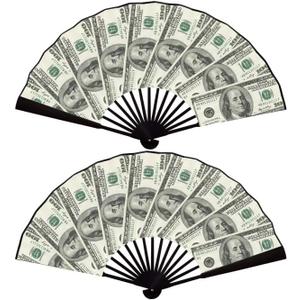 Hand Fan, Fans for Line Dancing, Decorative Folding Fans, Money Stacks/Money Fan, for EDM Music Festival Club Event Party Dance Concert Wedding Saloon Cosplay (1 pcs)