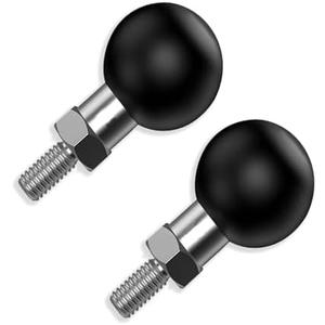 Mohists 1 inch Ball Mount Base Ball Adapter with Threaded Bolt 1/4 - 20 Compatible with RAM Mounts B Size Double Socket Arm Ball Mount Mirror(Black-2)