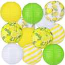 Panelee 12 Pcs Lemon Paper Lanterns Summer Lemon Theme Party Decorations Round Hanging Yellow Paper Lanterns for Summer Fruit Bridal Shower Party Decorations Supplies Indoor Outdoor