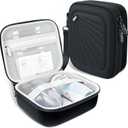 Krypthos Carrying Case Compatible with Compact Portable Handheld Inhaler Nebulizer or Asthma Inhaler for Adults and Kids, Inhaler Spacer Bag, Compact Medical Holder Case (Black)
