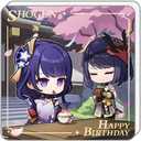 3 x Genshin Impact Heartfelt Wishes Series Acrylic Fridge Magnet - Raiden Shogun