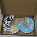 Rossesay Toy Inspired Birthday Party Supplies LED Light up Number Cartoon Party Decoration Cow Print Blue Sky White Cloud Marquee Glowing Number Sign for Kids 3rd Birthday Party (Number 3)