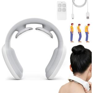 Soothely Shiatsu Neck & Shoulder Massager - 3 Modes & 15 Gears with Heat for Pain Relief (White)