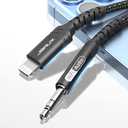 JSAUX Apple MFi Certified Lightning to 3.5mm Audio Cable 3.3FT, AUX Cord for iPhone Headphones Jack Compatible with iPhone 14/14 Plus/14Pro/13/13 Pro Max/12/12 Pro/11 Pro/X/XS/XR/8/Car Stereo-Black