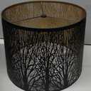 Large Lamp Shade for Table Lamp and Floor Light, 12x14x10 inch Large Lamp with Pattern of Trees, Black Metal Etching Process Spider