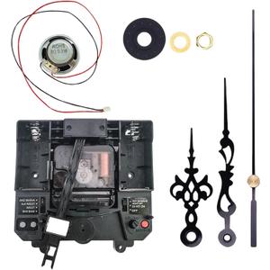 Milageto Quartz Clock Movement Mechanism, with Hands Silent Music Box Mechanism Kits Repair Tool Parts Making Long Shaft for Clock Repair Replacement, Style D