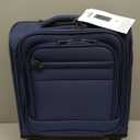 Coolife Underseat Carry On Luggage Suitcase Softside Lightweight Rolling Travel Bag Spinner Suitcase Compact Upright 4 Dual Wheel Bag (navy)
