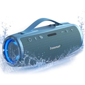 Tronsmart Mirtune S100 Portable Bluetooth Speaker, 50W Punchy Bass & Clear Treble, Retractable Handle, 20H Playtime, IPX7 Waterproof, Customize EQ, Built-in Power Bank for Outdoor, Camping,Beach(Blue)