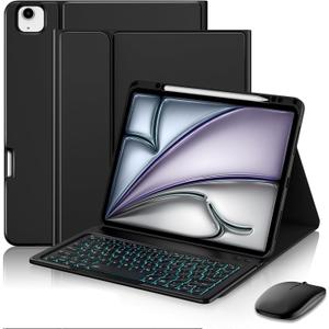 MoKo for iPad Air 13 Inch & Pro 12.9 Case Keyboard with Mouse, Black