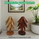 Premium Wooden Trivets Set of 3 - Auto Unfold Tree Design Hot Pot Holders & Countertop Protectors | Walnut Wood (Beech)