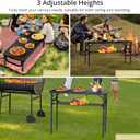 Anbte Folding Camping Table with Storage Net, 3ft Camping Table Aluminum Folding Table with 3 Adjustable Height Max 27.5 Inch Picnic Table Portable Table for Outdoor Backyard BBQ, Pure Black
