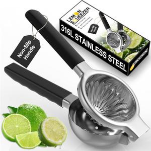 Premium 316L Medical-Grade Stainless Steel Lemon Squeezer - Baby-Safe Citrus Juicer, Heavy-Duty Manual Lime Squeezer with Zero Heavy Metal Leaching