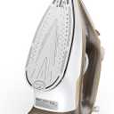 1500W Steam Iron for Clothes with 11.84oz Water Tank, 15-Second Fast Heat-Up, Ceramic Soleplate, Anti-Drip & Auto-Off, Burst of Steam & Self-Cleaning (Buff brown)