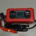 YONHAN 15A Battery Charger, 12V/24V LiFePO4 & Lead Acid Car Battery Charger, 9-Stage Trickle Charger with Temp Compensation, Automotive Battery Maintainer for Car Truck Motorcycle Lawn Mower Boat(Red)