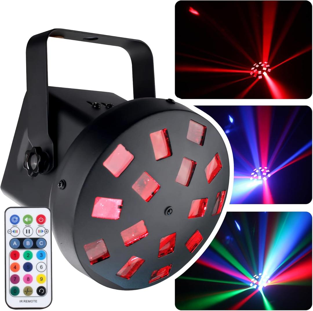 DragonX RGB Mushroom Lightt Up Disco Ball | DJ Party Lighting with Strobe Effect & IR Remote | Club Lights for Parties, Disco Ball Decor, Stage Lights, Outdoor Lighting, Dance Party Lighting