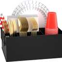 Paper Plate Holder Reusable - Outdoor Utensil Caddy with Dual Handles, Perfect for Cutlery Holder, Picnic Caddy, and Silverware Holder for Party, Everyday Dining Essentials, Easy to Clean